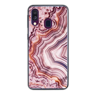 Produktbild von MuchoWow® Handyhülle Schutzhülle Hülle für Samsung Galaxy A40 Naturstein - Rosa - Luxus Silikon Softcase Handy Hülle - Handy-Tasche