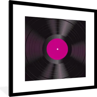 Produktbild von MuchoWow® Gerahmtes Poster Vintage - LP - Rosa - Vinyl-Schallplatten 40x40 cm - Poster mit Schwarzem Bilderrahmen Wandposter Rahmen Foto Bilder - Poster - Plakat im Rahmen