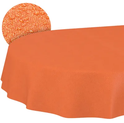 Tischdecke 140x220cm Oval Orange DanceDirty abwaschbar Leinenoptik wetterfest Falschuni, Hauptbild