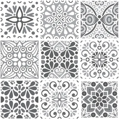 Obrázek produktu pro Samolepicí nástěnné samolepky ve stylu dlaždic do kuchyně a koupelny – 9 samolepek ve stylu azulejos, Yesmire – 9 samolepek, 15 x 15 cm