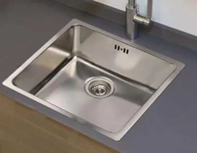 Imagen del producto de Fregadero de cocina, de un solo seno, en acero inoxidable satinado.