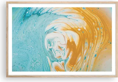 Produktbild von Gerahmtes Poster - Rahmen in heller Eiche - Abstraktion verschüttet Farben - 91,5x61 cm - Wand Bild - Wanddeko - Wandbilder - Kunstposter - Wandposter - Bilderrahmen - Bilder - P2NAA91x61-4742