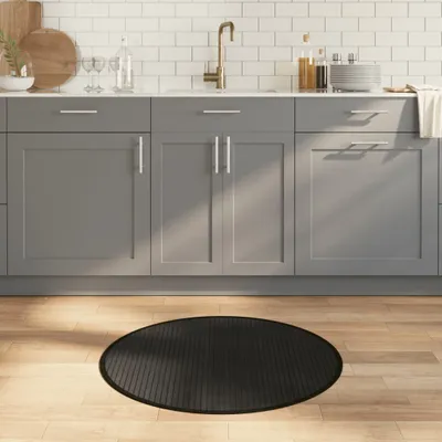 Immagine prodotto di Tappeto rotondo nero 80 cm bambù
