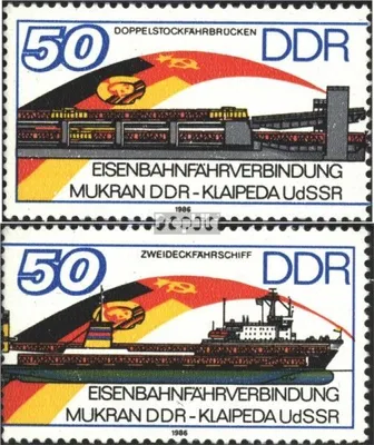 Produktbild von Briefmarken DDR 1986 Mi 3052-3053 (kompl.Ausgabe) postfrisch Eröffnung der Eisenbahnfährverb. Mukran-Klaipeda