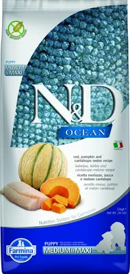 Produktbild von N&D Ocean Puppy Kabeljau mit Kürbis medium/maxi 12 kg