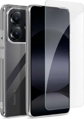Produktbild von Mayaxess, Schutzpaket für Redmi Note 14 5G mit weicher Hülle und gehärtetem Glas, Transparent