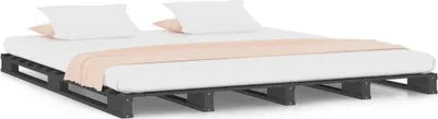 Obrázek produktu pro vidaXL Paletová postel Grey 140x190 cm Borovicový masiv