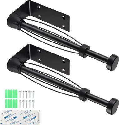 Produktbild von Unyqoos® 2er-Set Küchenrollenhalter, schwarz, Edelstahl, 30 x 3,5 cm, selbstklebend & bohrfrei, Wandhalter mit Dämpfung für Küchenpapier, Alu- & Frischhaltefolie