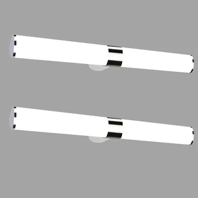 Produktbild von ZMH LED Spiegelleuchte Spiegellampe 2ER Chrom Wandlampe IP44 Wandleuchte Neutralweiß 4000K Feuchtraumleuchte 15W 60CM für Keller Küche schrank