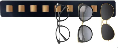 Produktbild von Sonnenbrillenhalter Wand - Brillenhalter für mehrere Brillen - 40 x 5,5 x 2,5 cm - Wandhalterung - Brillenständer - Holz - für Sonnenbrillen - Schwarz