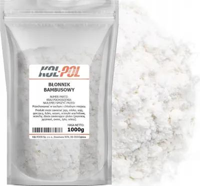 Zdjęcie produktu dla MĄKA BAMBUSOWA 1kg Błonnik bambusowy naturalny dieta keto jakość Kol-Pol