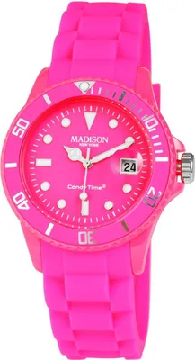 Obrázek produktu pro Madison U4503-48-1 Candy Time Analog Damenuhr mit Silikonband v růžové barvě