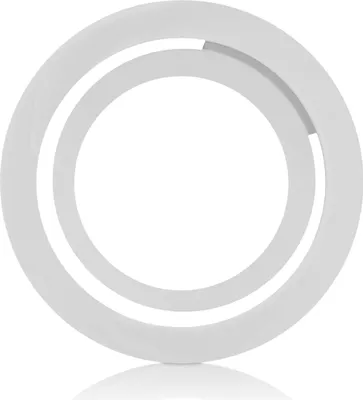 A white ring-shaped product is shown against a white background.
