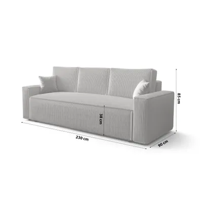 Produktbild von FEDVE Schlafsofa Eldon Sofa Schlaffunktion Bettkasten Sofagarnitur Wohnzimmer Hellgrau (Poso 55)