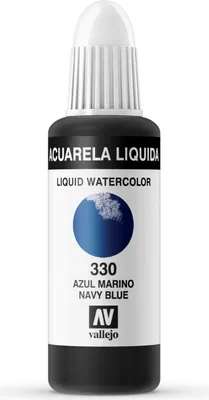 Liquid Watercolor Vallejo 33330 Navy Blue 32ml Navy Blau Aquarell Farbe