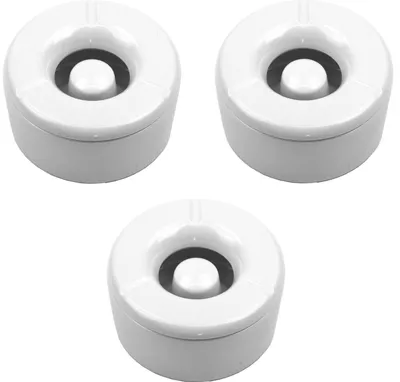 Produktbild von 3 Stück Windaschenbecher Aschenbecher mit abnehmbaren Deckel aus Melamin in weiß ø 11,5cm
