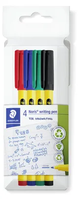 Image de Staedtler Noris writing pen 307 stylo fin Noir, Bleu, Vert, Rouge 4 pièce(s)