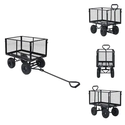 Produktbild von vidaXL Gartenwagen Schwarz 350 kg - Rollwagen & Sackkarren