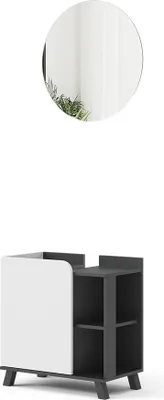 Immagine prodotto di Set di mobili da bagno Vicco Karen Antracite/bianco 2 parti, Model 54715