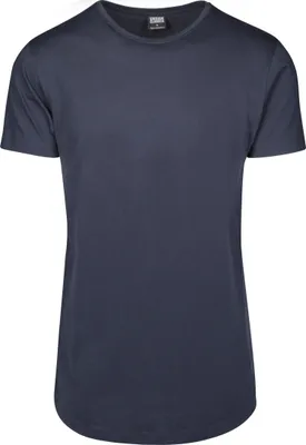 Produktbild von Urban Classics TB638 | Shaped Long Tee Herren T-Shirt - Farbe: Navy - Größe: XL