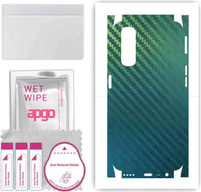 Produktbild von apgo Rückseite + Seiten Schutzfolie, Skin, kompatibel mit Realme Narzo 30, Hinten Displayschutzfolie aus Vinylfolie, kratzfest, einfache Montage - Kohlenstoff-Chamäleon CAKA1