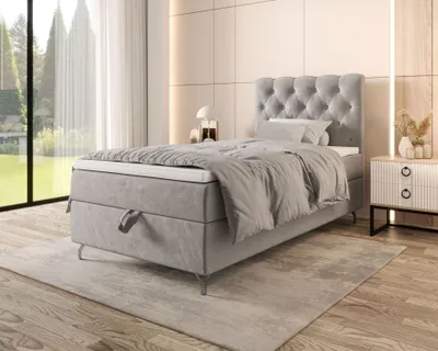 Obrázok produktu pre Čalúnená boxspringová posteľ 90x200 ADRIA 2 - svetlo šedá
