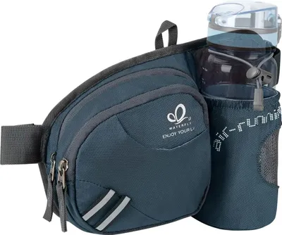 Produktbild von Famanu Hüfttasche mit Flaschenhalter für Laufen, Radfahren und Camping - Atmungsaktiv und Reflektierend