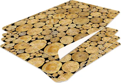 Produktbild von HUBDECO Strapazierfähige Schützende Esstischmatten - Set mit 4 abwaschbaren Vinyl-Tischmatten - Platzdeckchen für Küche - Tischmatte - Tischsets Abwaschbar - 44x32cm - Modell 38