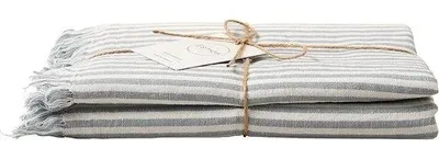 Produktbild von Famanu Hamamdoek Strandlaken Picknickdecke - Blau-weiß gestreift