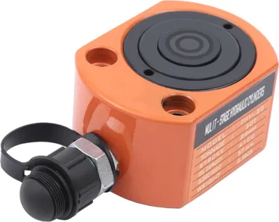 Obrázok produktu pre Hydraulický valec – nízky profil, krátky zdvih – 20 t (20 000 kg) – kompaktný – oceľ 45 – kompatibilný so systémom Porta-Power – oranžový