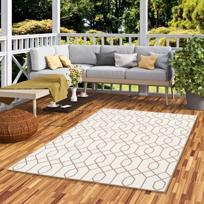 Produktbild von In- und Outdoor Teppich Beidseitig Cape Cod Trend Braun Beige, Größe:80x140 cm
