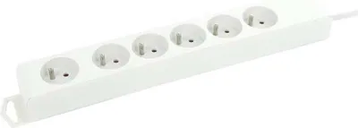 Image de Multiprise Blanche 6 Prises + Câble
