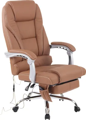 Produktbild von CLP Bürostuhl höhenverstellbar Pacific drehbar mit Massagefunktion 150kg belastbar hellbraun