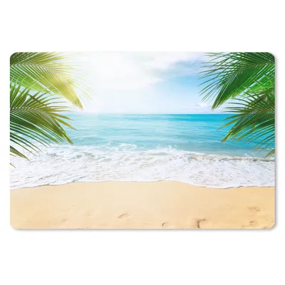 Produktbild von MuchoWow® Schreibtischunterlage Strand - Sand - Meer - Palme 60x40 cm - XXL Mauspad - Großes Mauspad