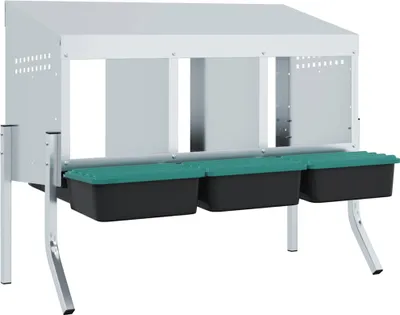 Produktbild von vidaXL Hühner-Nistkasten 3 Fächer mit Beinen Verzinkter Stahl