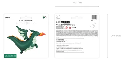 Produktbild von Folienballon Drache 120x90cm für Luft oder Helium Mint Grün