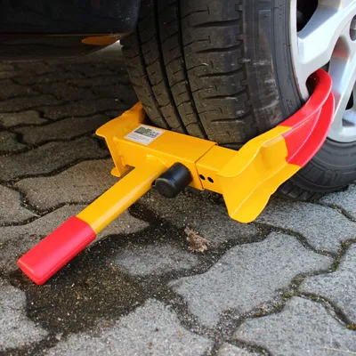 Produktbild von Radkralle Parkkralle mit Sicherheitsschloss, Reifenbreite 17-27,5 cm, Reifenkralle Diebstahlsicherung mit 2 Schlüsseln