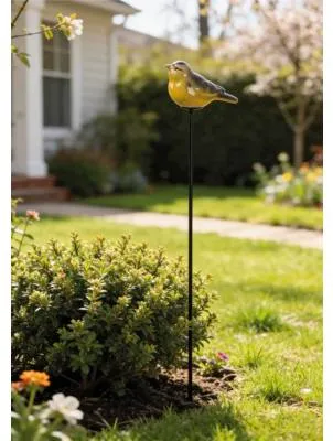 Produktbild von Gartenstecker Lafiora Vogel Metall Keramik 10 x 5 x 79 cm gelb