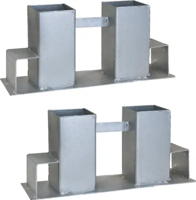 Produktbild von 2er Set Holzstapelhilfe feuerverzinkter Stahl 34x10x15 cm Holzstapelhalter Brennholzregal