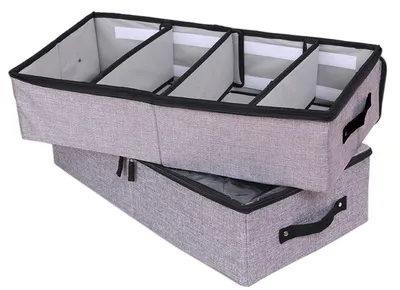 Immagine prodotto di Omgoods - Organizzatore pieghevole per biancheria da letto da posizionare sotto il letto, con coperchio