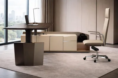 Produktbild von Stilvoller Brauner Eckschreibtisch Arbeitszimmer Tische Cheftisch
