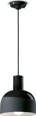 Produktbild von Hängelampe Keramik E27 Ø 22,5 cm H: max. 146,5 cm Schwarz rund Retro Keramiklampe