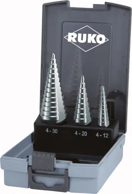 Produktbild von RUKO Stufenbohrer-Satz HSS mit 3 Schneiden - 3-tlg.