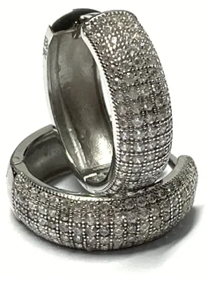 Produktbild von Creolen 333 Weißgold Zirkonia Glanz poliert Scharniercreole 19mm