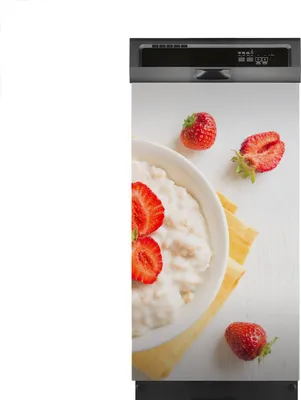 Produktbild von Aufkleber sticker 45x80 cm Dekorative folie Spülmaschine - Haferflocken mit Erdbeeren