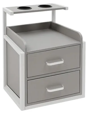 Produktbild von Salonschrank - Wandmontierter Aufbewahrungsschrank - Modernes Design - MDF & Eisen - 30–50 kg Tragfähigkeit - Spritzlackiert - Hellgrau