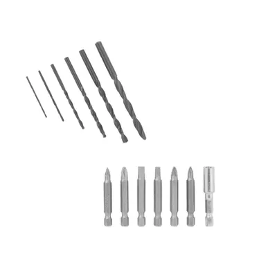 Produktbild von Bohrer & Bit Set 12 teilig, 6 Holzbohrer, Bit Satz, Bithalter für Akkuschrauber