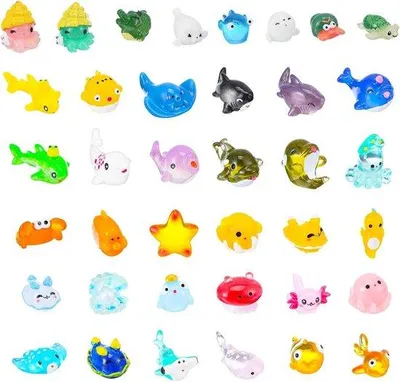 Produktbild von Kleine Plastik Meerestiere Set 38 Teile Aquarium Dekoration