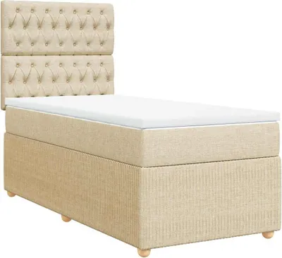 Produktbild von vidaXL Boxspringbett mit Matratze Creme 90x190 cm Stoff