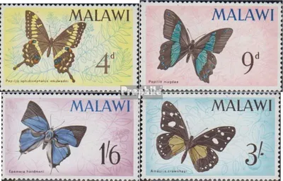 Produktbild von Briefmarken Malawi 1966 Mi 37-40 (kompl.Ausg.) postfrisch Schmetterlinge